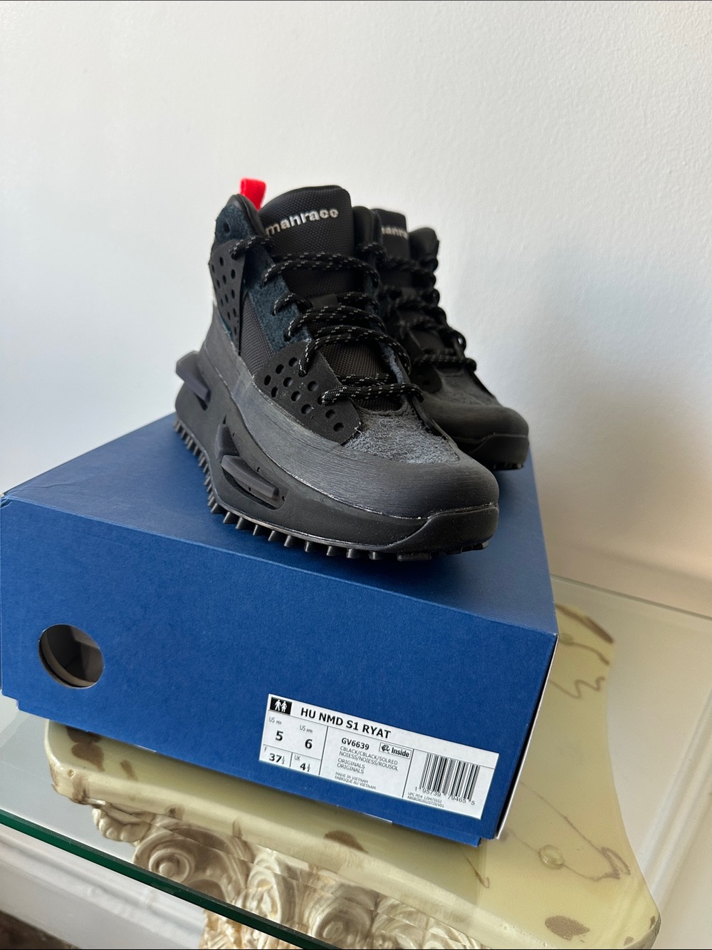 adidas black and red chunky trail sneakers - Picture 3 of 3